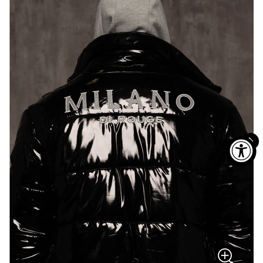 Milano Di Rouge Glossy Black Puffer Jacket